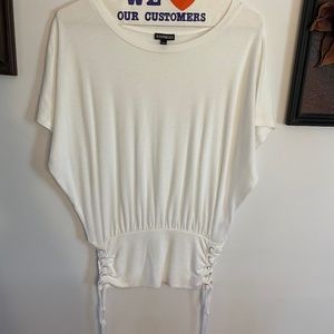 Express White ribbed sides tie, cap sleeves sweater ,Size S/P